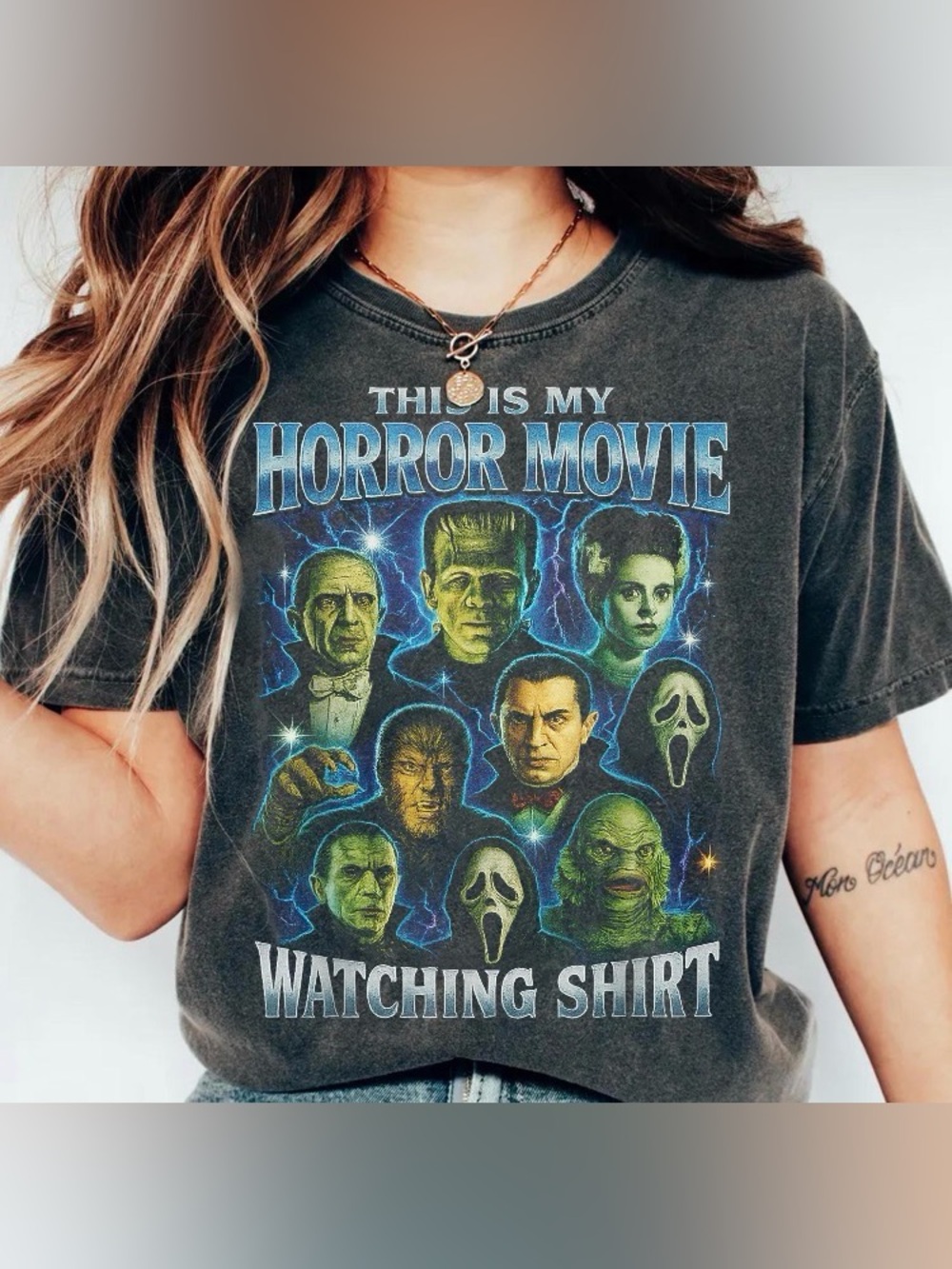 This is My Horror Movie Watching Tee, Vintage Monster Retro Comfort Color Tee